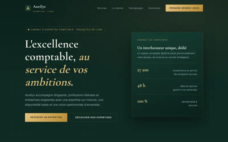 Aperçu du site Aurélys