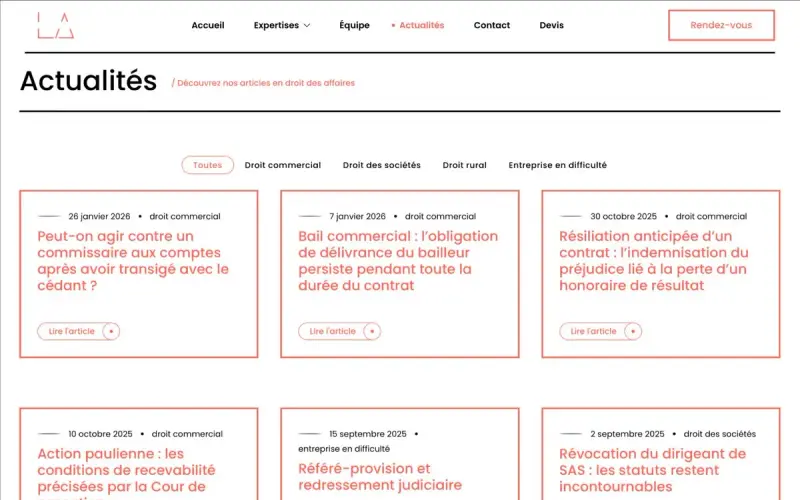 Aperçu du site Cabinet Avocat