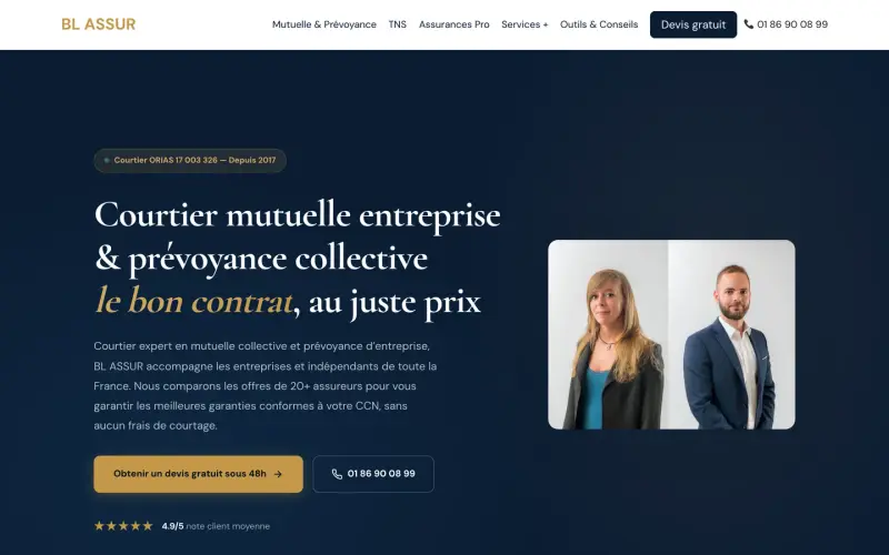 Aperçu du site BL Assur