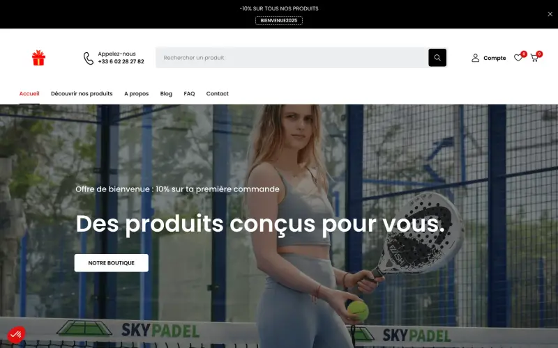 Aperçu du site Cadeau à offrir