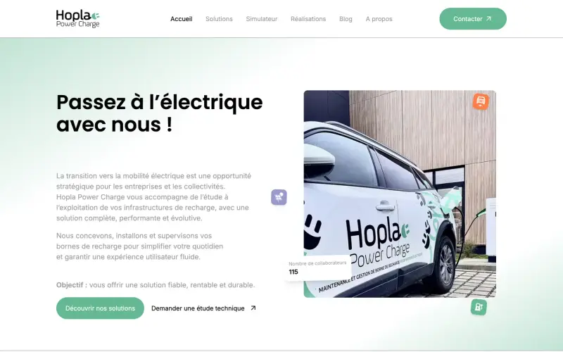 Aperçu du site Hopla Power Charge