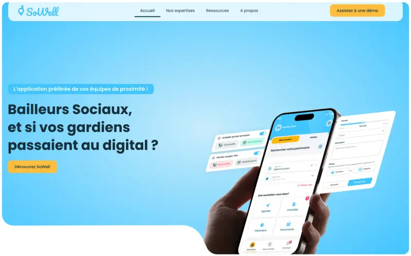 Aperçu du site SoWell App