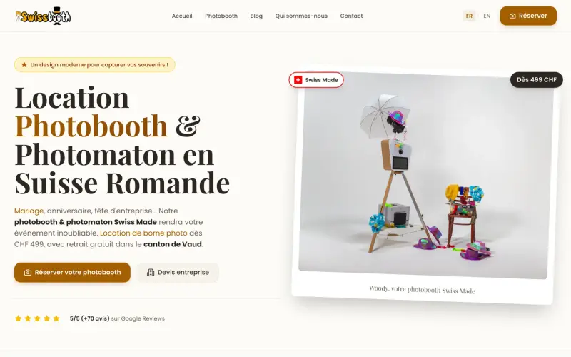 Aperçu du site Swissbooth