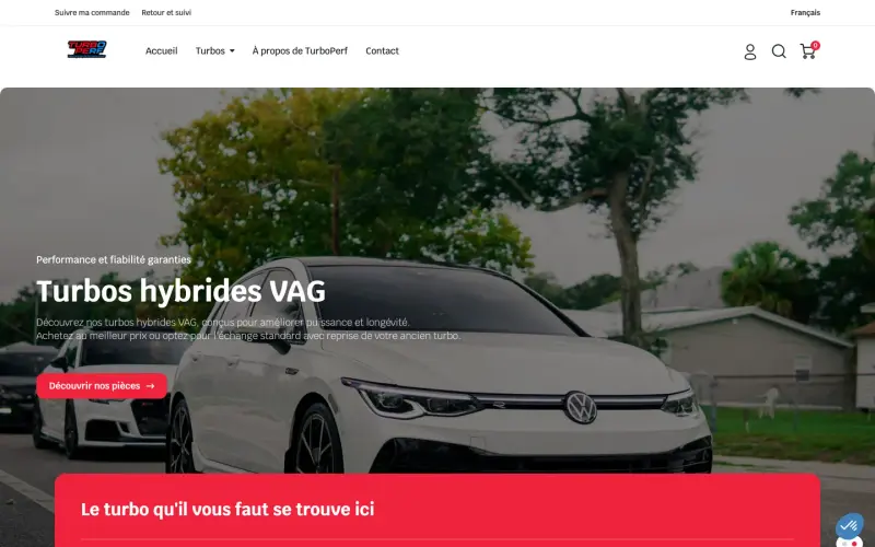 Aperçu du site Turbo Perf