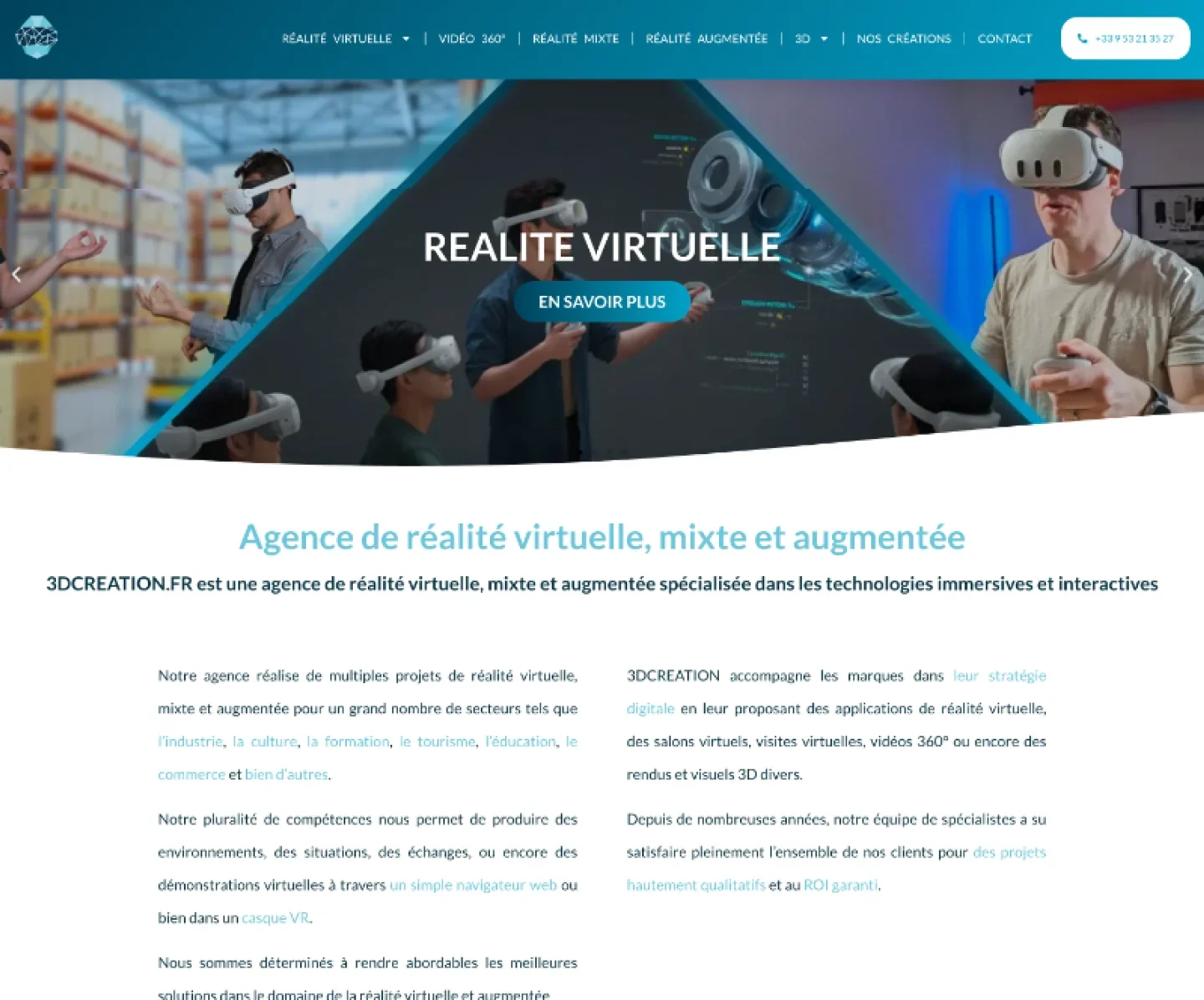 Capture d'écran du site 3DCreation