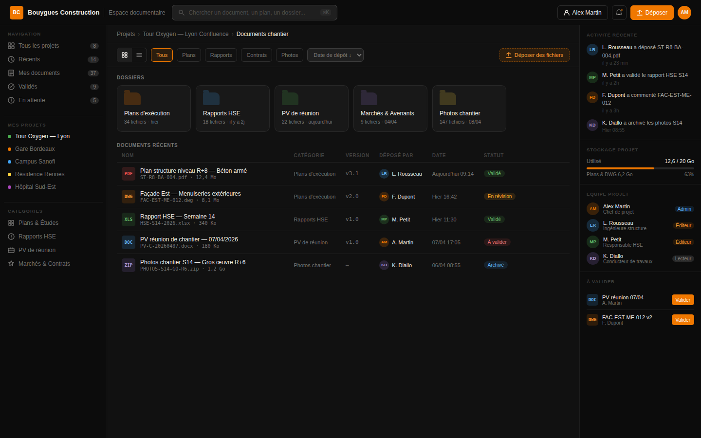 Capture d'écran du site Bouygues Construction