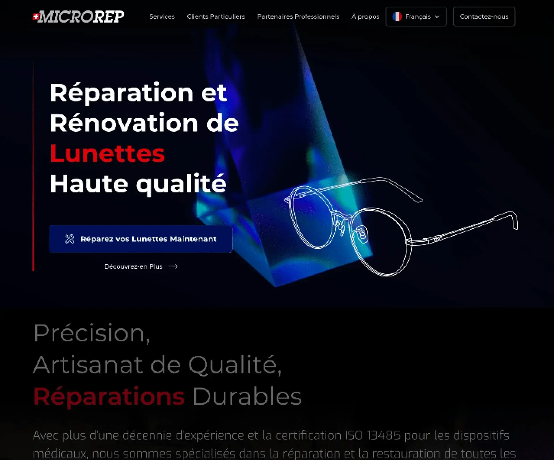Capture d'écran du site Microrep