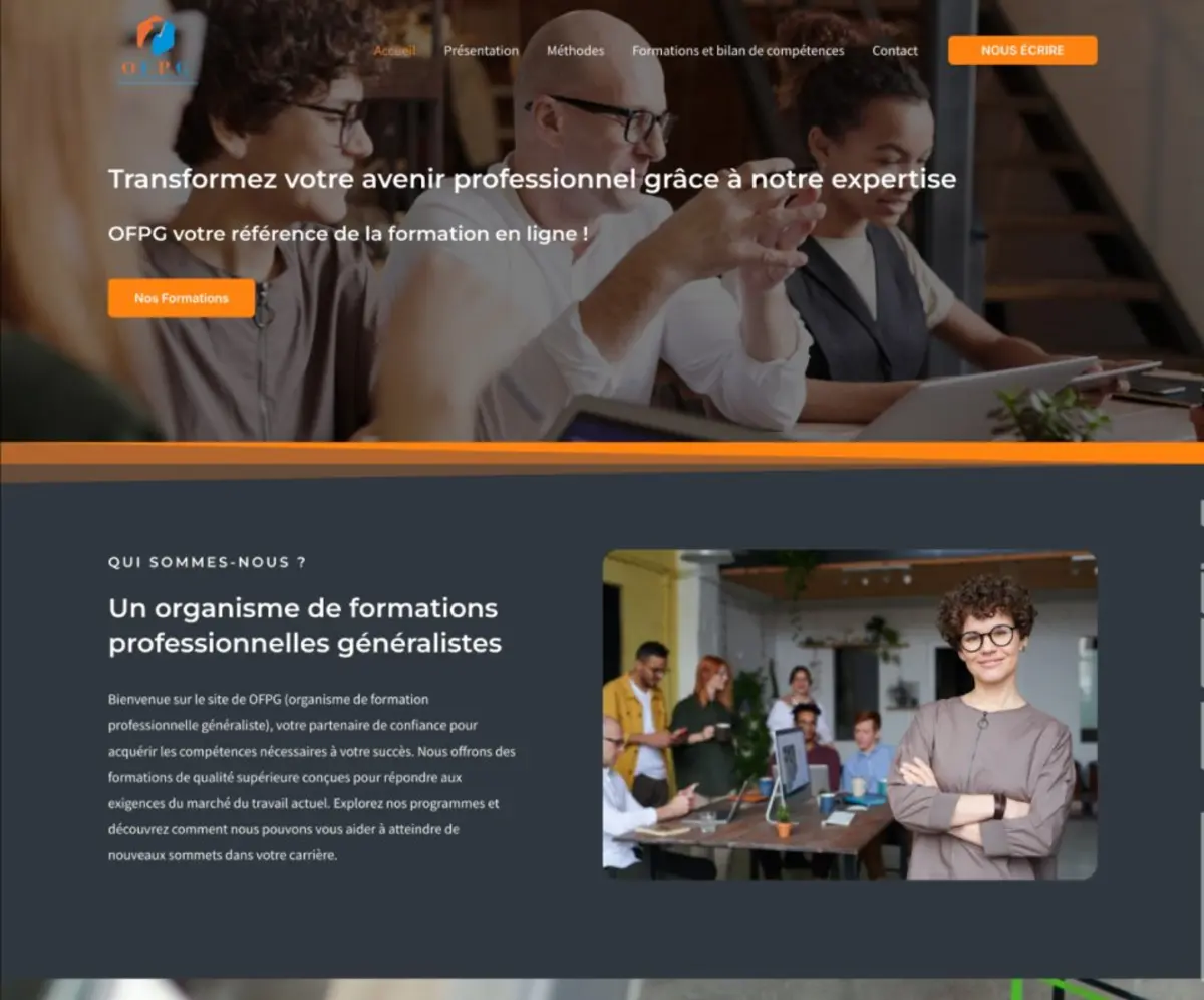 Capture d'écran du site OFPG