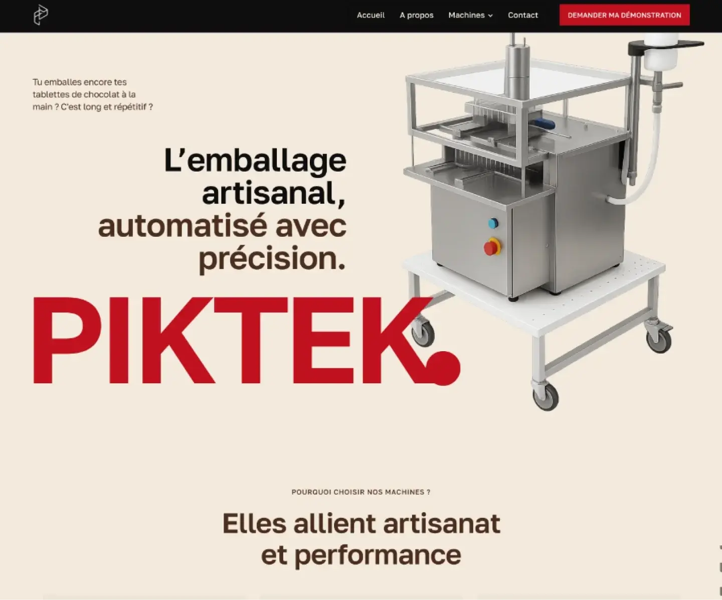 Capture d'écran du site Piktek